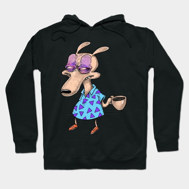 Rocko Before Coffee Hoodie by idrawcartoons